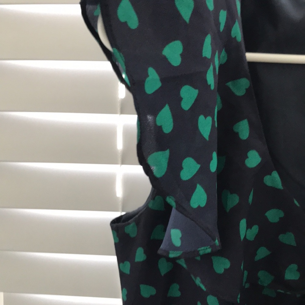 Forever 21 XXI Boutique Hearts Sleeveless Dress Navy Blue Green Size M - Picture 7 of 16